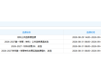 关于部分专科学生改选公共选修课的通知