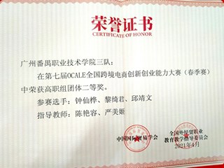 2021OCALE跨境电商创新创业能力大赛二等奖