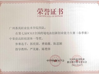2021OCALE跨境电商创新创业能力大赛一等奖